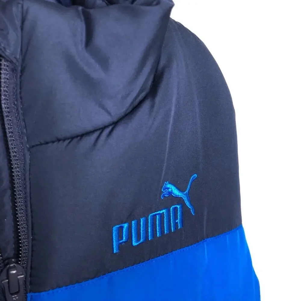 Puma blue navy color block full zip puffer vest size Medium - Picture 5 of 9